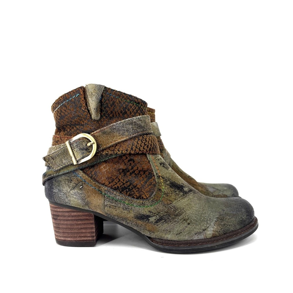 L'Artiste Leather Bootie Womens 7 Shazzam Colorful Boho Cowgirl EU 37
